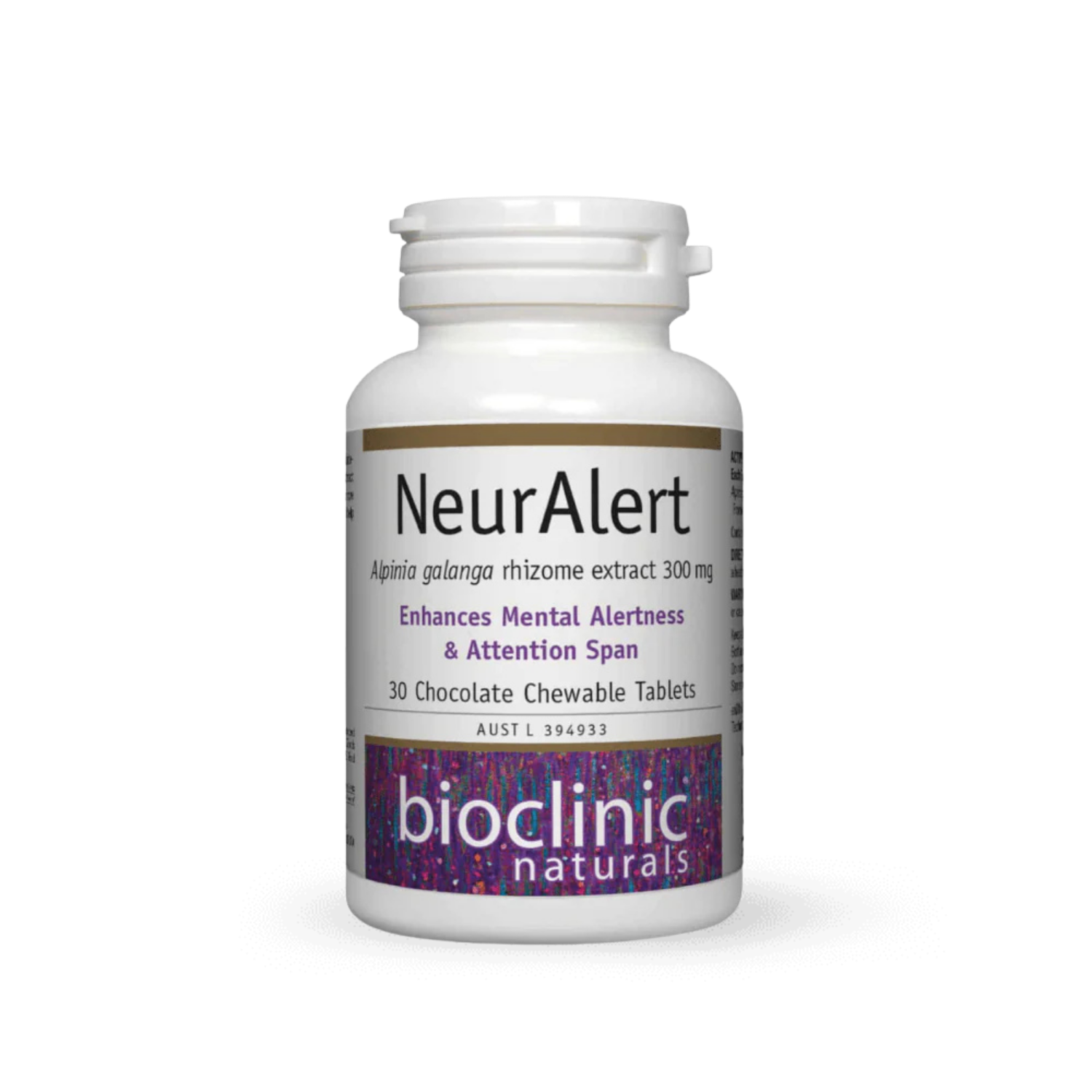Bioclinic Naturals NeurAlert Chocolate Chewable Tablets
