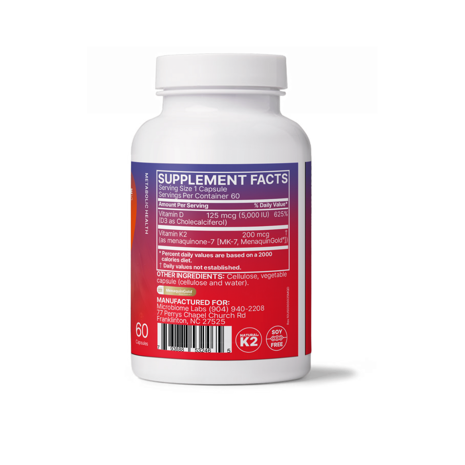 Microbiome Labs MegaQuinD3 60 Capsules