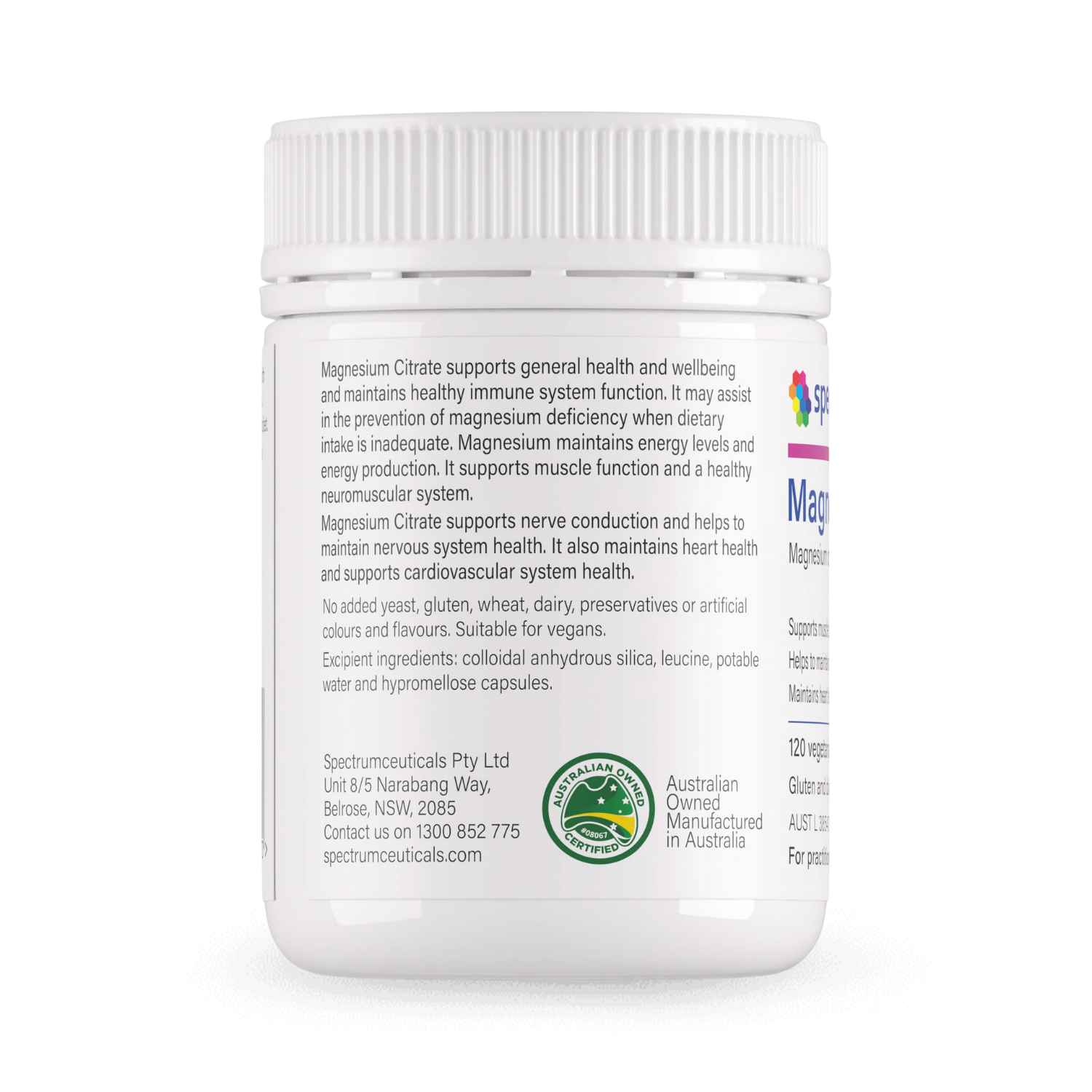 SPECTRUMCEUTICALS Magnesium Citrate 120 Capsules