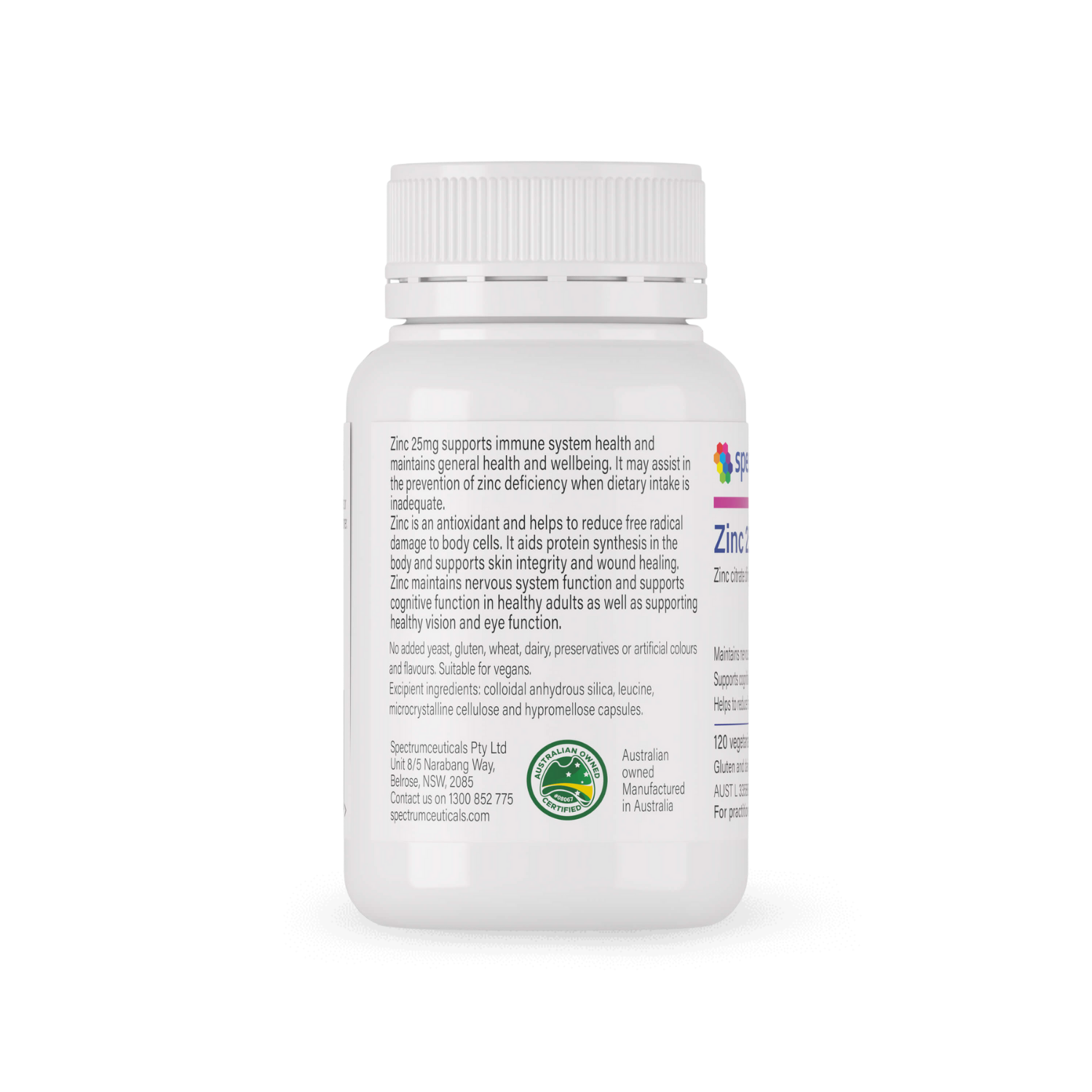 SPECTRUMCEUTICALS Zinc 25mg 120 Caps