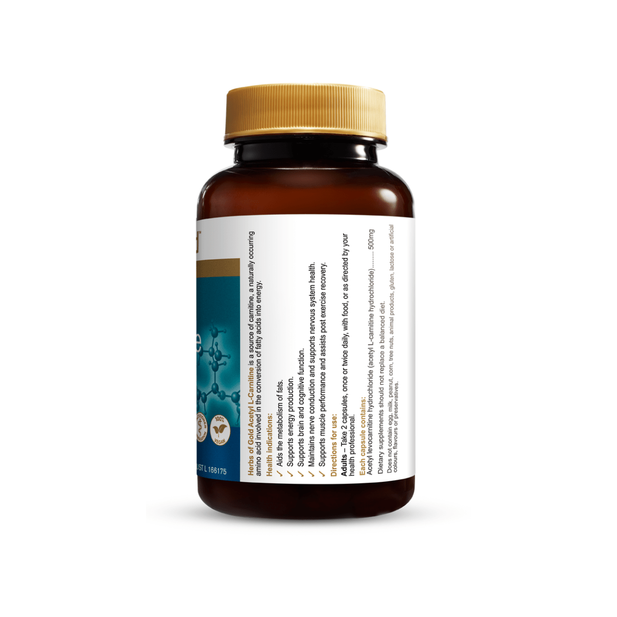 Herbs Of Gold Acetyl L-Carnitine 120 Capsules