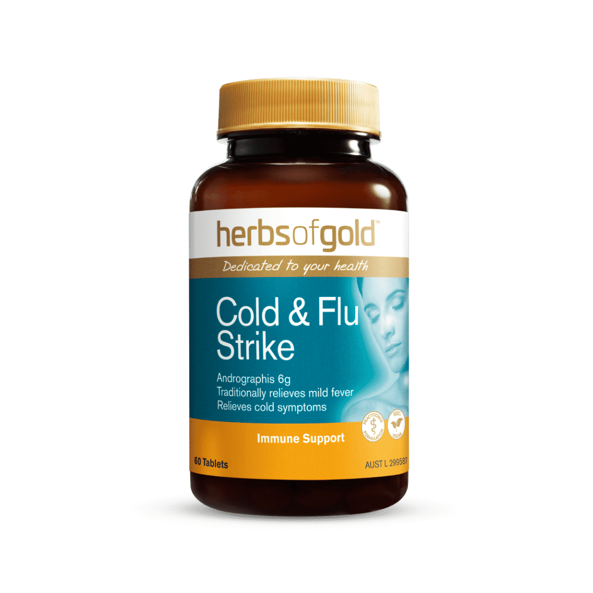 Herbs Of Gold Cold & Flu Strike 60 Tablets
