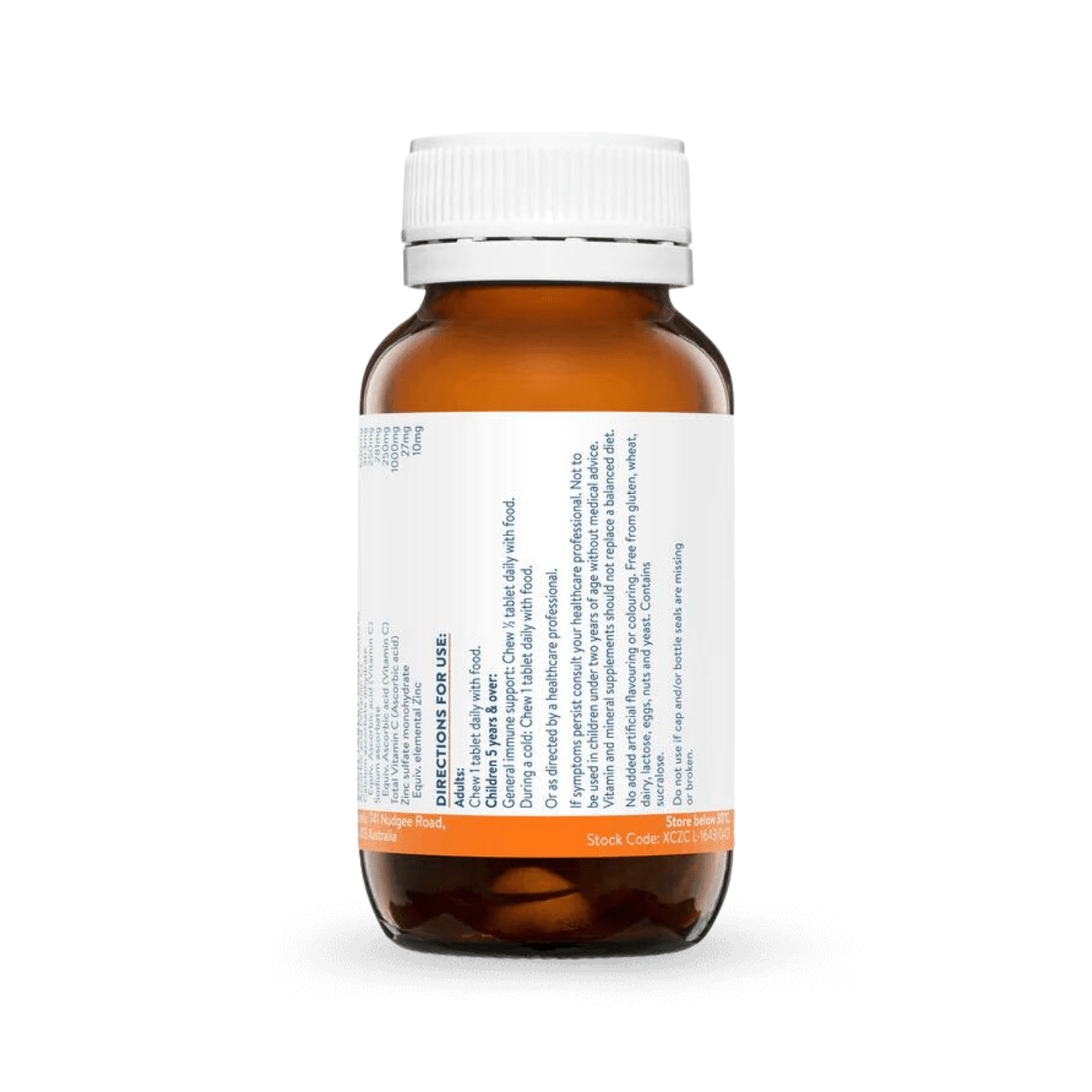 Ethical Nutrients Extra C Zingles Orange 50 Chewable Tablets