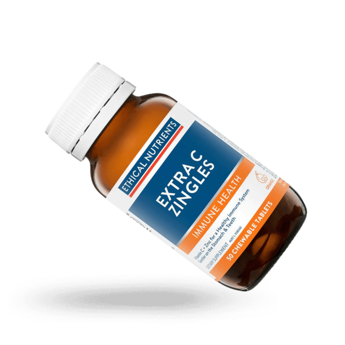 Ethical Nutrients Extra C Zingles Orange 50 Chewable Tablets
