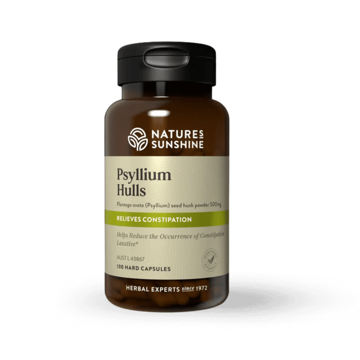 Psyllium Hulls 100 Hard Capsules - Ghama Health