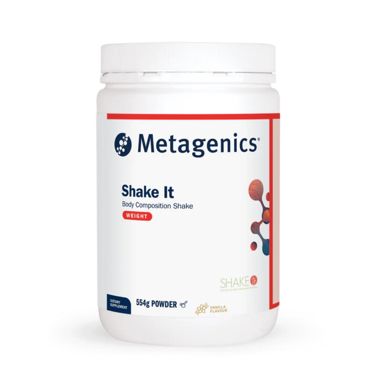 Metagenics Shake It Vanilla 554g Powder
