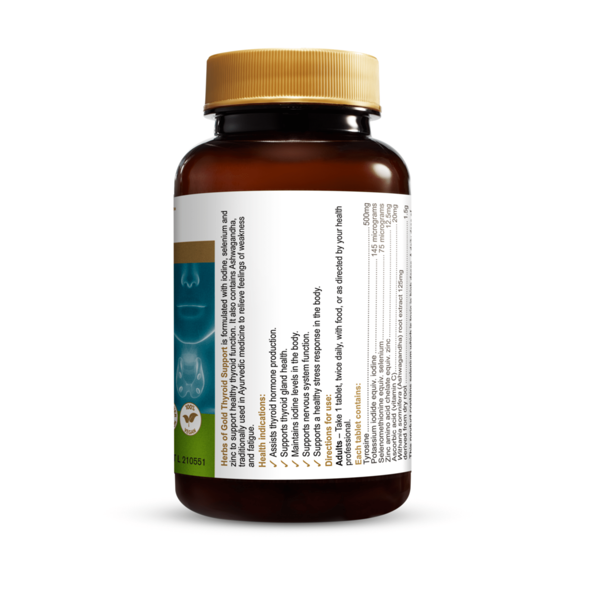 Herbs Of Gold Thyroid Support 60 Tablets