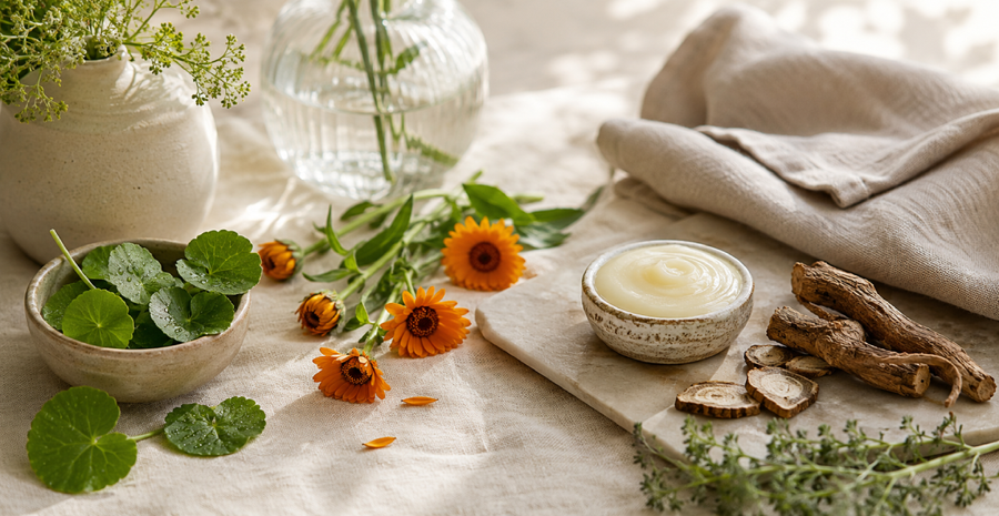Herbal skin support with calendula and botanical ingredients