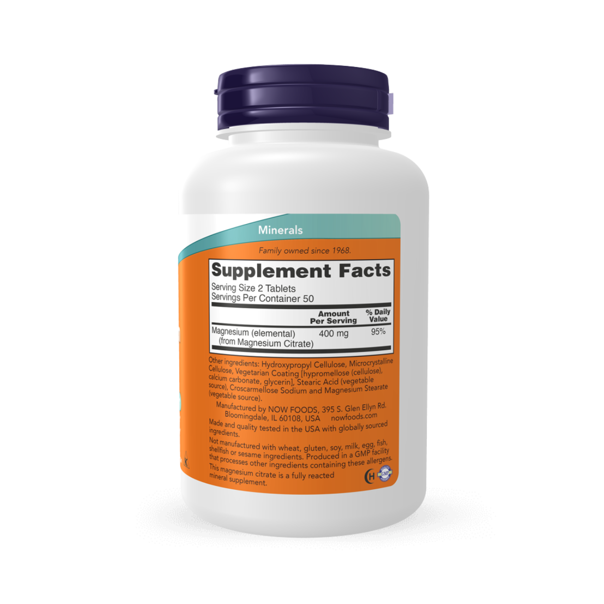 NOW Magnesium Citrate 200mg – 250 Tablets
