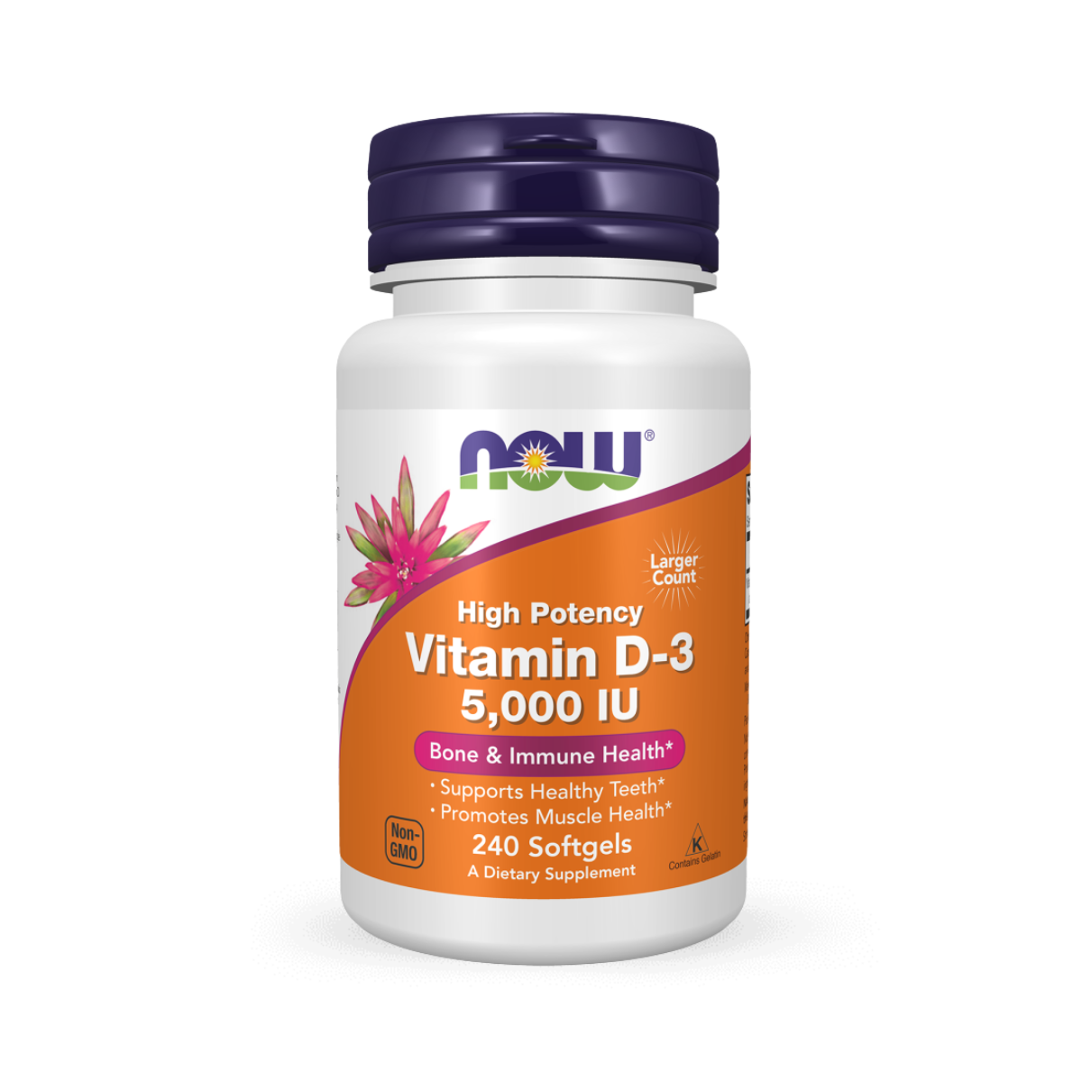 NOW Vitamin D-3 5000 IU 240 Softgels