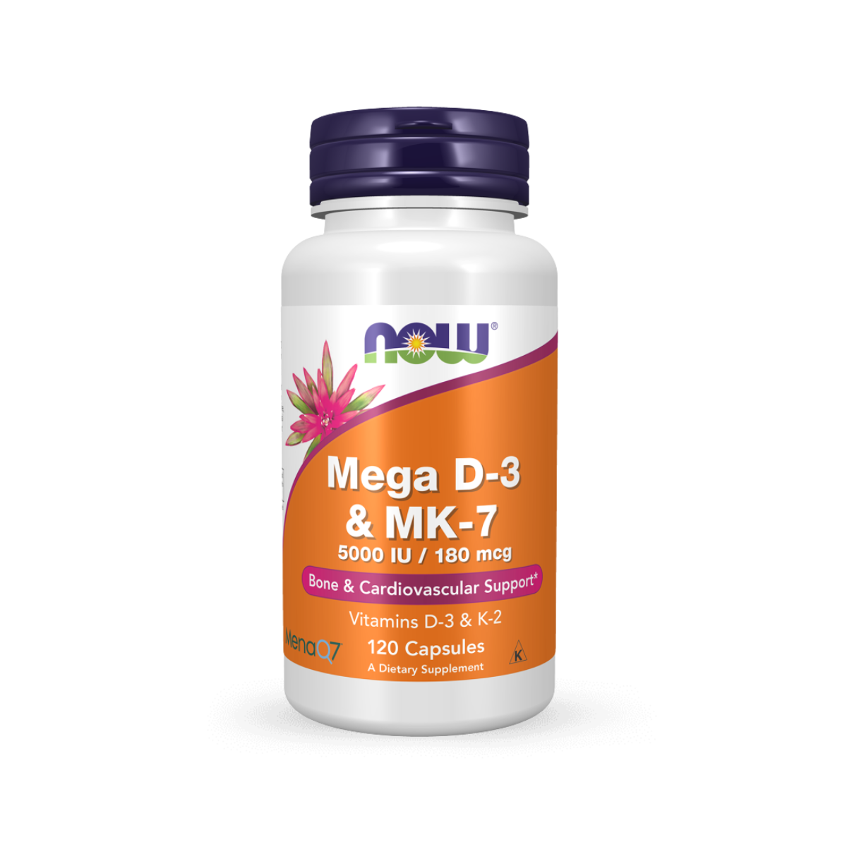 NOW Mega D‑3 & MK‑7 120 Capsules