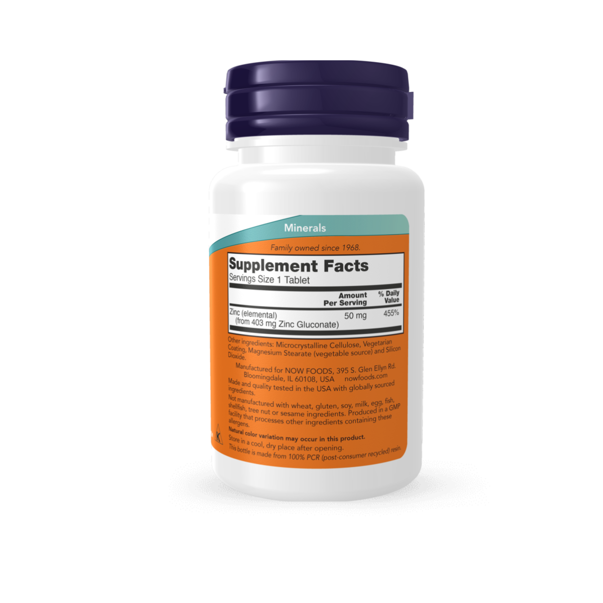 NOW Zinc 50 mg 100 Tablets