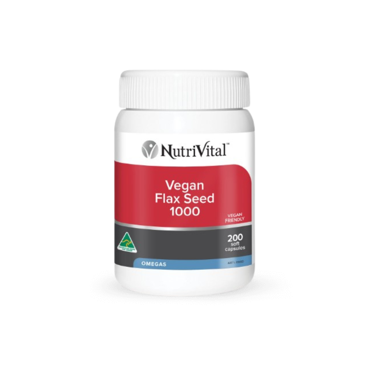 NutriVital Vegan Flax Seed 200 Capsules