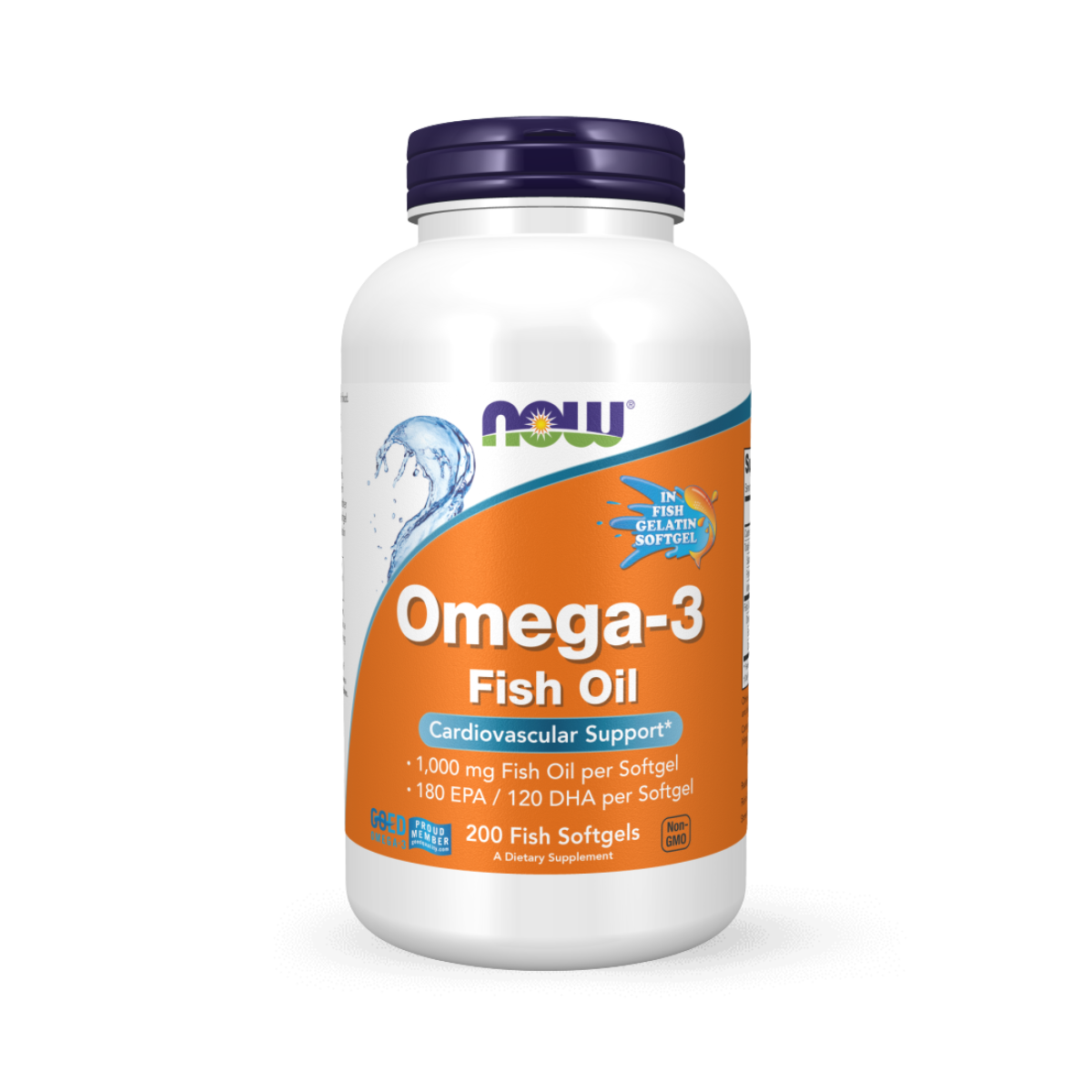 NOW Omega-3, Molecularly Distilled Fish 200 Softgels