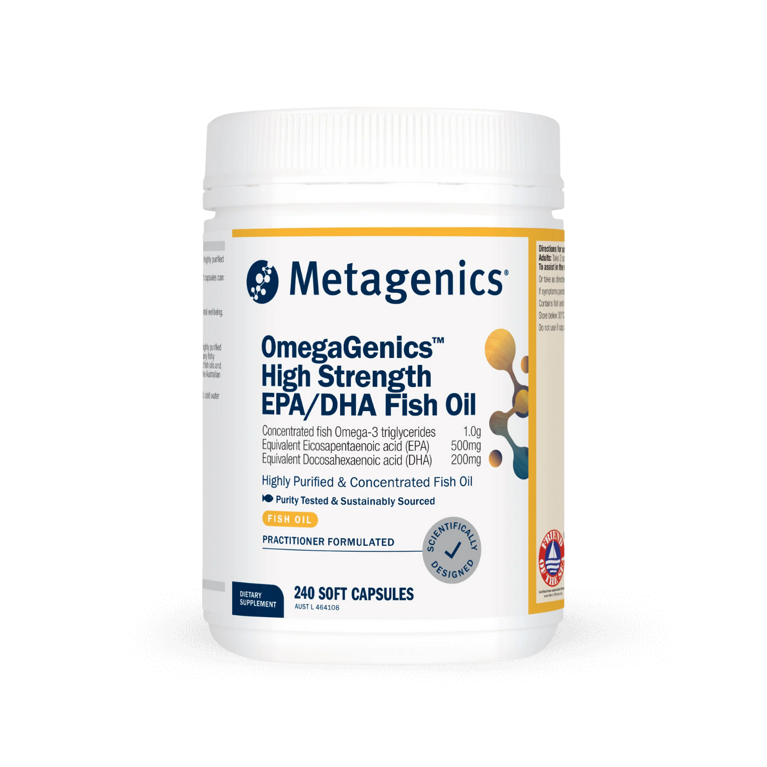 OmegaGenics High Strength EPA/DHA Fish Oil 240 Soft Capsules