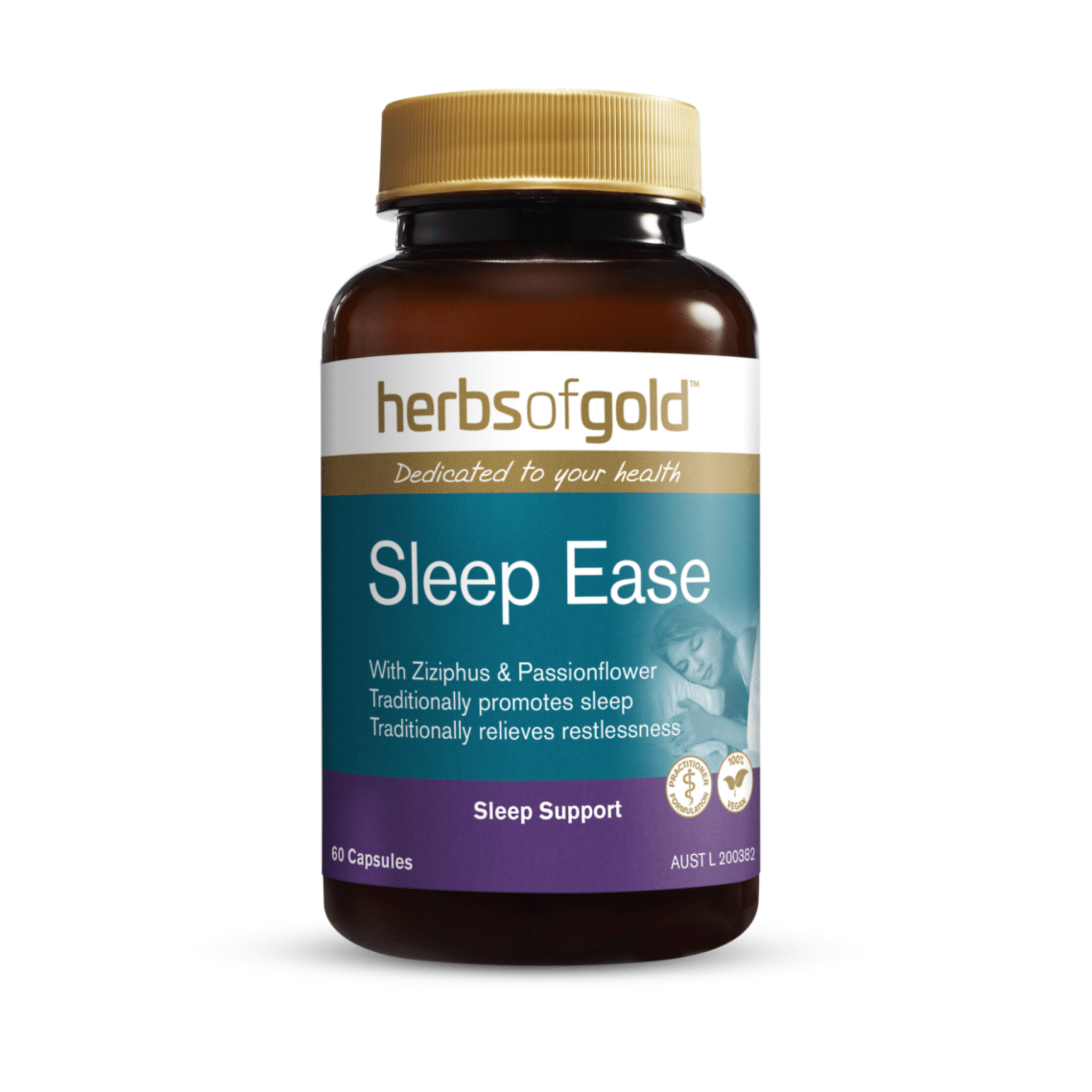 Herbs Of Gold Sleep Ease 60 Capsules